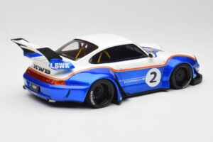 Porsche 911 993 RWB X Liberty Walk Alb Cu Albastru GT Spirit 1:18 GT530 Rășină - imaginea 2 din 8