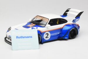 Porsche 911 993 RWB X Liberty Walk Alb Cu Albastru GT Spirit 1:18 GT530 Rășină - imaginea 6 din 8