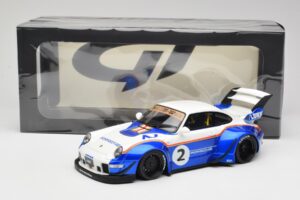 Porsche 911 993 RWB X Liberty Walk Alb Cu Albastru GT Spirit 1:18 GT530 Rășină - imaginea 8 din 8