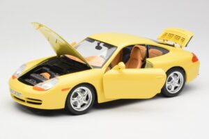 Porsche 911 996 Carrera Galben Bburago 1:18 30085-M1 Metal - imaginea 2 din 8