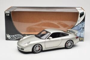 Porsche 911 996 GT3 Argintiu Hot Wheels 1:18 C2590 Metal - imaginea 8 din 8