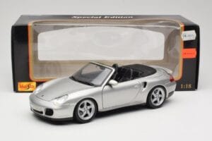 Porsche 911 996 Turbo Cabriolet Argintiu Maisto 1:18 31660 Metal - imaginea 8 din 8