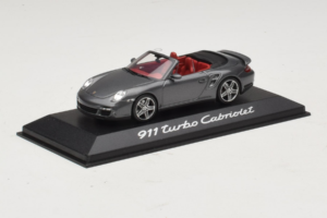 Porsche 911 997 Turbo Cabriolet Grey Metallic Minichamps 1:43 WAP02015218 Metal - imaginea 2 din 4