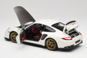 Porsche 911 997 GT2 RS Alb & Auriu Jante Minichamps 1:18 100069406 Metal - imaginea 5 din 8