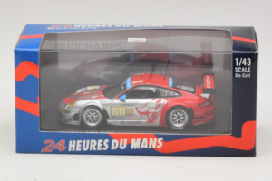 Porsche 911 997 GT3 RSR #80 J. Bergmeister / S. Neiman / D. Law 24 Hours of Le Mans 2009 Minichamps 1:43 400096980 Metal - imaginea 4 din 4