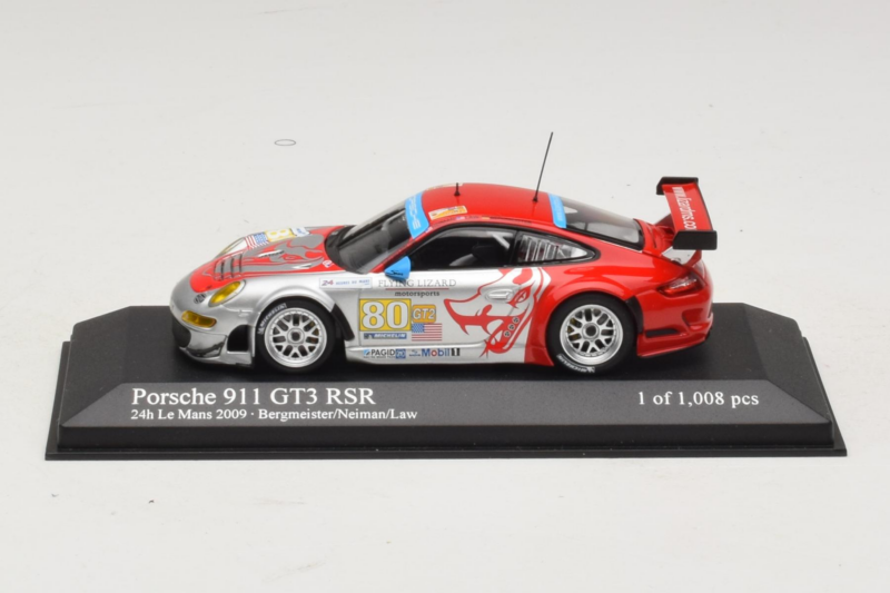 Porsche 911 997 GT3 RSR #80 J. Bergmeister / S. Neiman / D. Law 24 Hours of Le Mans 2009 Minichamps 1:43 400096980 Metal