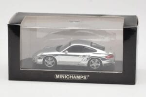 Porsche 911 997 Turbo Chrome Silver Minichamps 1:43 WAP02060816-R Metal - imaginea 5 din 5