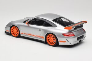 Porsche 911 997.1 GT3 RS Argintiu cu Jante Portocalii Minichamps 1:18 155062120 Metal - imaginea 5 din 6