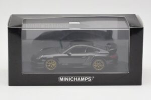 Porsche 911 997.2 GT2 RS Negru cu Jante Aurii Minichamps 1:43 400069402 Metal - imaginea 4 din 4