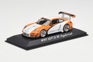 Porsche 911 GT3 R Hybrid 997.2 Presentation White Orange Minichamps 1:43 WAP0201170B Metal - imaginea 2 din 4