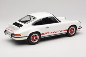 Porsche 911 Carrera RS 2.7 Grand Prix White With Red Norev 1:12 127514 Metal - imaginea 2 din 6