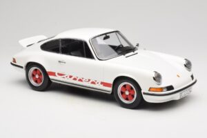Porsche 911 Carrera RS 2.7 Grand Prix White With Red Norev 1:12 127514 Metal - imaginea 4 din 6