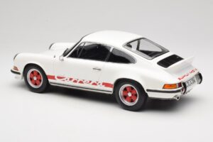 Porsche 911 Carrera RS 2.7 Grand Prix White With Red Norev 1:12 127514 Metal - imaginea 5 din 6