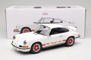 Porsche 911 Carrera RS 2.7 Grand Prix White With Red Norev 1:12 127514 Metal - imaginea 6 din 6