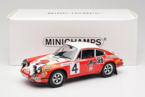 Porsche 911 S #4 G. Larrousse / M. Perramond 2nd Place Rally Monte Carlo 1972 Minichamps 1:18 107726804 Rășină - imaginea 6 din 6