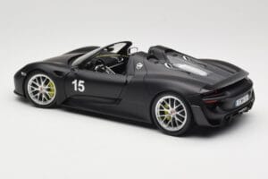 Porsche 918 Spyder Weissach Package Matt Black Minichamps 1:18 110062444 Metal - imaginea 7 din 8