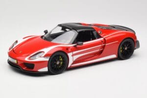 Porsche 918 Spyder Weissach Package Roșu & Dungi Albe Minichamps 1:18 110062442 Metal - imaginea 3 din 9