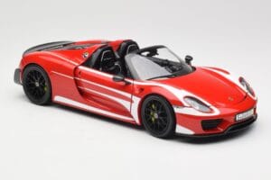 Porsche 918 Spyder Weissach Package Roșu & Dungi Albe Minichamps 1:18 110062442 Metal - imaginea 7 din 9