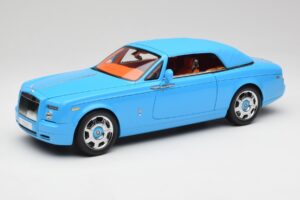 Rolls-Royce Phantom Drophead Coupe Powder Albastru Kyosho 1:18 08871BL Metal - imaginea 3 din 10