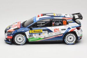 Skoda Fabia Rally2 #10 S. Wagner / G. Winter Barum Czech Rally Zlín 2024 IXO 1:18 18RMC221 Metal - imaginea 3 din 6