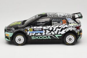 Skoda Fabia Rally2 #20 O. Solberg / E. Edmund Safari Rally Kenya 2024 IXO 1:18 18RMC222 Metal - imaginea 3 din 6