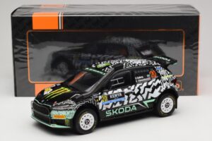 Skoda Fabia Rally2 #20 O. Solberg / E. Edmund Safari Rally Kenya 2024 IXO 1:18 18RMC222 Metal - imaginea 6 din 6