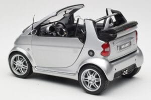 Smart Fortwo W450 Brabus Cabrio Argintiu Ediție Dealer Kyosho 1:18 0017769V001C05Q00 Metal - imaginea 7 din 8