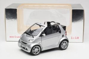Smart Fortwo W450 Brabus Cabrio Argintiu Ediție Dealer Kyosho 1:18 0017769V001C05Q00 Metal - imaginea 8 din 8