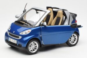 Smart Fortwo W451 Cabriolet Albastru Argintiu Minichamps 1:18 Q0022565V001C80Q00 Metal - imaginea 2 din 8