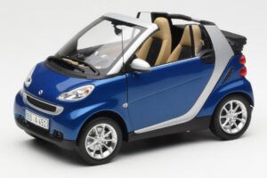 Smart Fortwo W451 Cabriolet Albastru Argintiu Minichamps 1:18 Q0022565V001C80Q00 Metal
