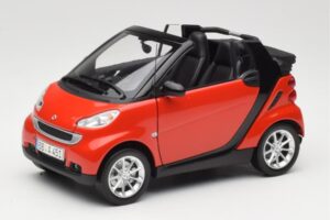 Smart Fortwo W451 Cabrio Roșu Negru Minichamps 1:18 150036333 Metal