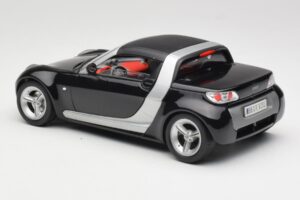 Smart Roadster Negru Bburago 1:18 34099-M1 Metal - imaginea 7 din 8