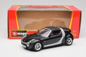 Smart Roadster Albastru Închis Bburago 1:18 34917 Metal - imaginea 8 din 8