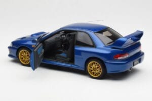 Subaru Impreza 22B Upgraded Version Albastru Cu Jante Aurii AUTOart 1:18 78602 Metal - imaginea 5 din 8