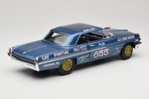 Pontiac Catalina Super Duty Super Stock #655 Albastru 1962 Auto World 1:18 AW201/06 Metal - imaginea 3 din 8