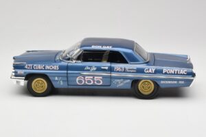 Pontiac Catalina Super Duty Super Stock #655 Albastru 1962 Auto World 1:18 AW201/06 Metal - imaginea 4 din 8