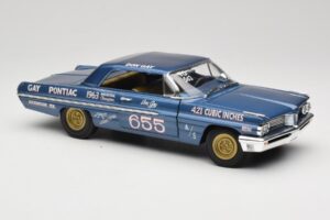 Pontiac Catalina Super Duty Super Stock #655 Albastru 1962 Auto World 1:18 AW201/06 Metal - imaginea 6 din 8