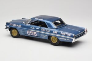 Pontiac Catalina Super Duty Super Stock #655 Albastru 1962 Auto World 1:18 AW201/06 Metal - imaginea 7 din 8