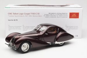 Talbot-Lago T150 C-SS Figoni & Falaschi Teardrop Bordeaux Închis Metalizat CMC 1:18 M-179 Metal - imaginea 2 din 6