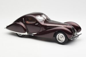 Talbot-Lago T150 C-SS Figoni & Falaschi Teardrop Bordeaux Închis Metalizat CMC 1:18 M-179 Metal - imaginea 6 din 6