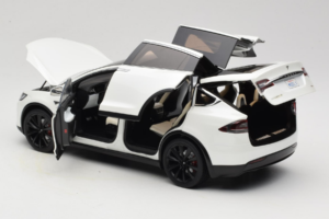 Tesla Model X Alb OEM 1:18 TESLA001 Metal - imaginea 5 din 8