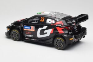 Toyota Yaris Rally1 WRC #33 E. Evans / S. Martin Rally Sweden 2024 IXO 1:18 18RMC200 Metal - imaginea 5 din 6