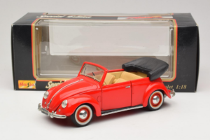 Volkswagen Beetle Cabriolet Roșu Maisto 1:18 56010 Metal - imaginea 8 din 8