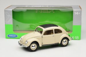 Volkswagen Beetle Type 1 Classic Alb Welly 1:18 18040W Metal - imaginea 8 din 8