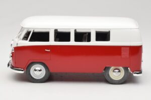Volkswagen Combi T1 Roșu & Alb Solido 1:18 8031 Metal - imaginea 4 din 8