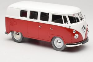 Volkswagen Combi T1 Roșu & Alb Solido 1:18 8031 Metal - imaginea 6 din 8