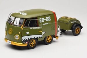 Volkswagen Kool Kombi Army Fighter Green Solido 1:18 S1810901 Metal - imaginea 2 din 8