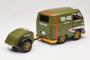 Volkswagen Kool Kombi Army Fighter Green Solido 1:18 S1810901 Metal - imaginea 3 din 8