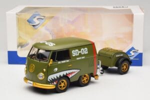 Volkswagen Kool Kombi Army Fighter Green Solido 1:18 S1810901 Metal - imaginea 8 din 8
