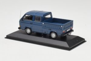 Volkswagen T3 Double Cab Flatbed Albastru Minichamps 1:43 400055260 Metal - imaginea 2 din 4